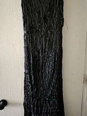 Black formal lace dress